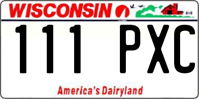 WI license plate 111PXC