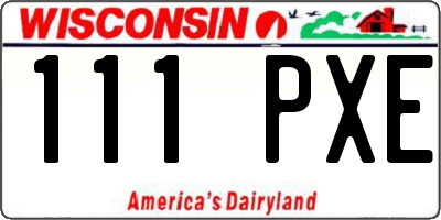 WI license plate 111PXE