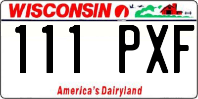 WI license plate 111PXF