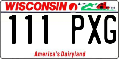 WI license plate 111PXG