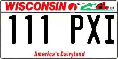 WI license plate 111PXI