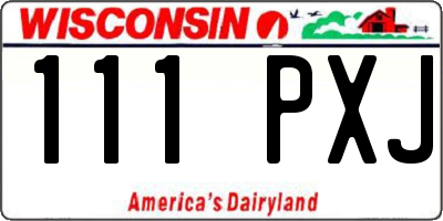 WI license plate 111PXJ
