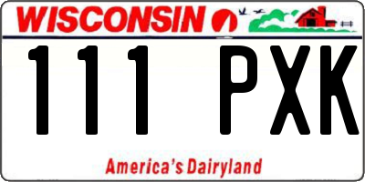 WI license plate 111PXK