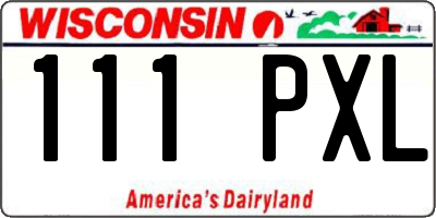 WI license plate 111PXL