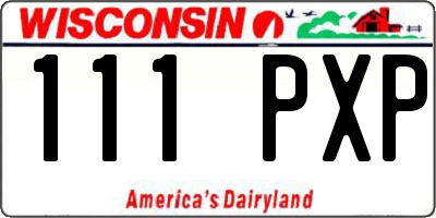 WI license plate 111PXP