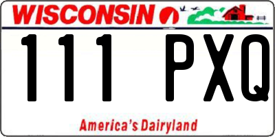 WI license plate 111PXQ