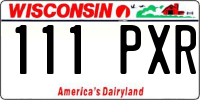 WI license plate 111PXR