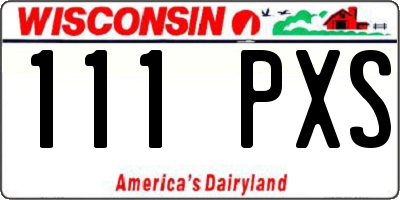 WI license plate 111PXS