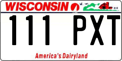 WI license plate 111PXT