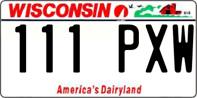 WI license plate 111PXW
