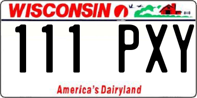 WI license plate 111PXY