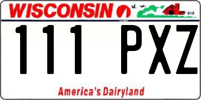 WI license plate 111PXZ