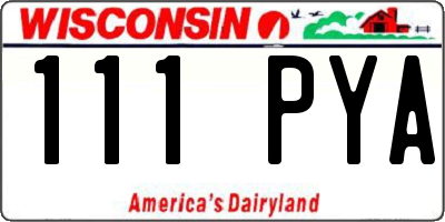 WI license plate 111PYA