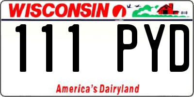 WI license plate 111PYD
