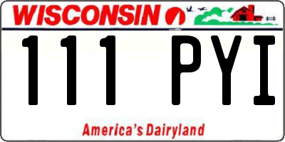 WI license plate 111PYI