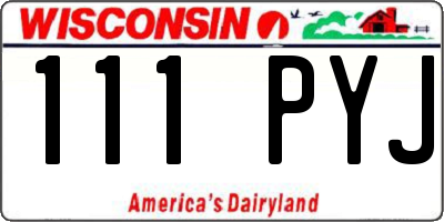 WI license plate 111PYJ