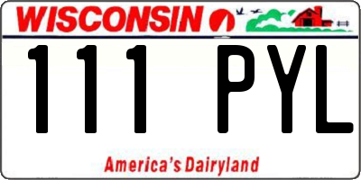 WI license plate 111PYL