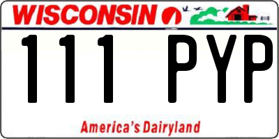 WI license plate 111PYP