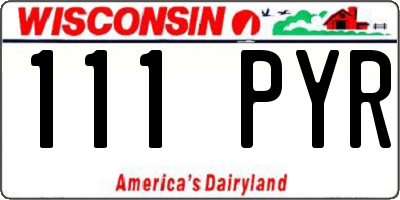 WI license plate 111PYR