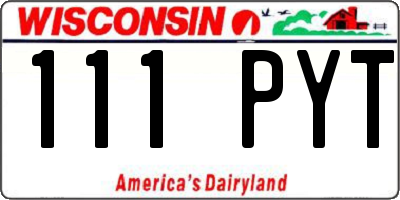 WI license plate 111PYT
