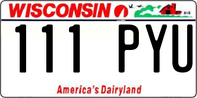 WI license plate 111PYU