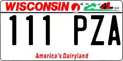 WI license plate 111PZA
