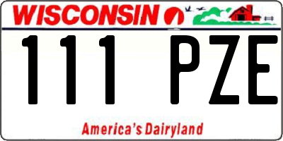 WI license plate 111PZE