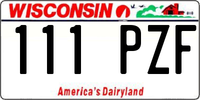 WI license plate 111PZF