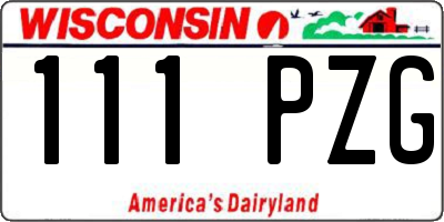 WI license plate 111PZG