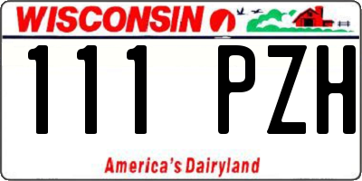 WI license plate 111PZH