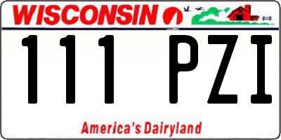 WI license plate 111PZI