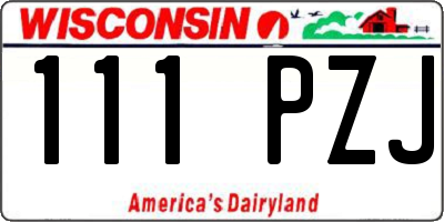 WI license plate 111PZJ