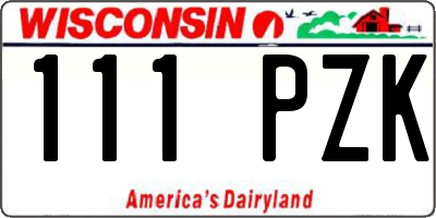 WI license plate 111PZK