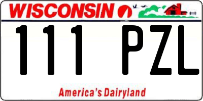 WI license plate 111PZL