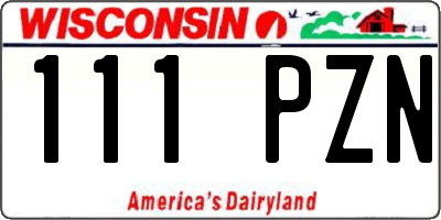 WI license plate 111PZN