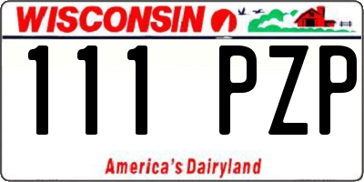 WI license plate 111PZP