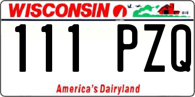 WI license plate 111PZQ