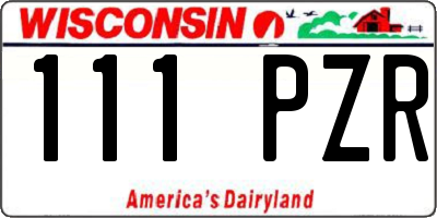 WI license plate 111PZR
