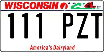 WI license plate 111PZT