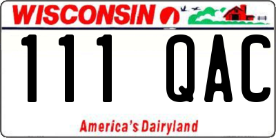 WI license plate 111QAC