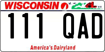 WI license plate 111QAD