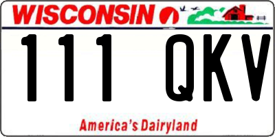WI license plate 111QKV