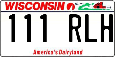 WI license plate 111RLH