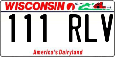 WI license plate 111RLV