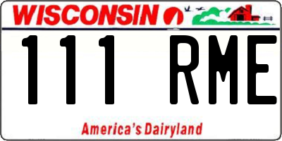 WI license plate 111RME