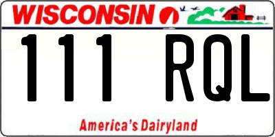 WI license plate 111RQL