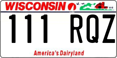 WI license plate 111RQZ