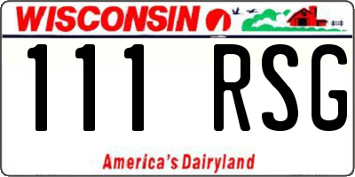 WI license plate 111RSG