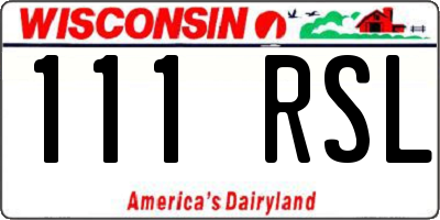WI license plate 111RSL