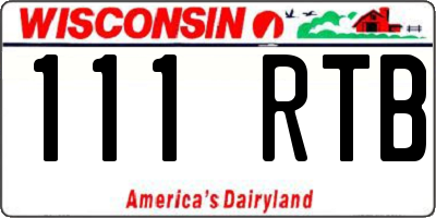 WI license plate 111RTB